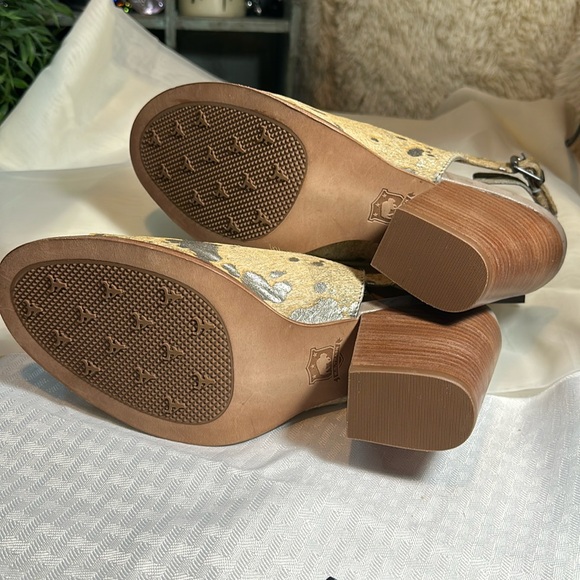 Trask Brand “Parker” shoes heels sandals leopard open toe 10M NIB silver - Picture 8 of 10